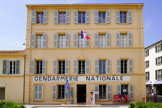gendarmerie nationale museum in st tropez city french military police with text sign logo in building office