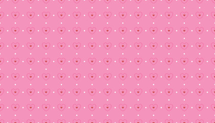 Hearts seamless pattern for Valentine's day . wallpaper print of hearts.Wrapping paper pink background . Graphic texture for design vector illustration .
