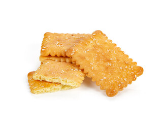 crackers biscuits isolated on white background