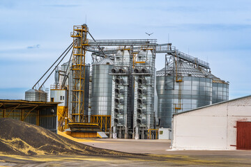 agro silos granary elevator with seeds cleaning line on agro-processing manufacturing plant for...