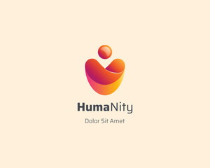 Creative simple humanity logo gradient