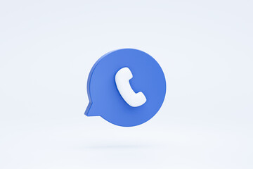 Phone or telephone information support contact help chatting 3d icon on bubble speech chat - obrazy, fototapety, plakaty