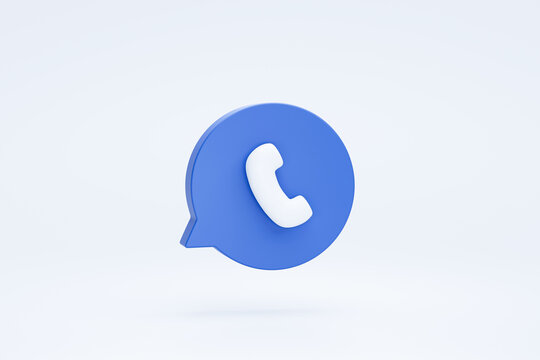 Phone or telephone information support contact help chatting 3d icon on bubble speech chat