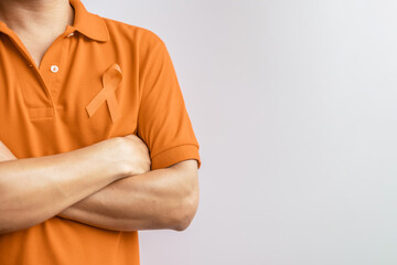 Orange Ribbon for Leukemia, Kidney cancer day, world Multiple Sclerosis, CRPS, Self Injury...