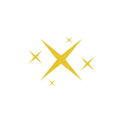 Sparkle gold flat vector icon isolated