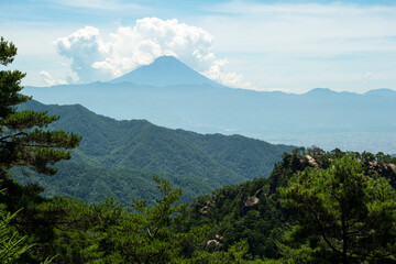 昇仙峡から見る夏の富士山