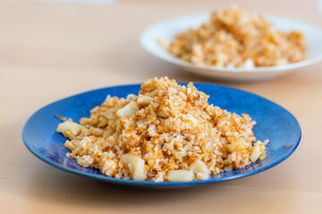 Homemade chinese fry rice on plate