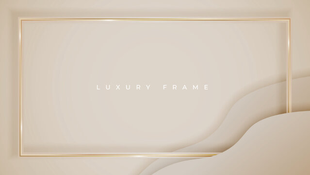 Abstract luxury and golden frame concept. Golden sparkling box frame with glitter effect. Elegant background vector illustration