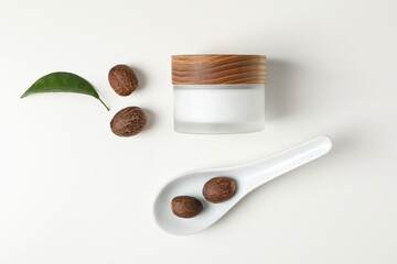 Concept of skin care cosmetics, Shea butter, top view