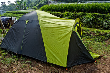 camp in the village.
camper enjoying the beauty of the village atmosphere