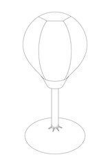 Punching bag sketch vector illustration.