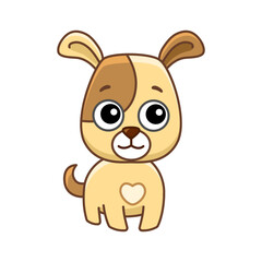 Vector pet animal. Funny little puppy in a cartoon style