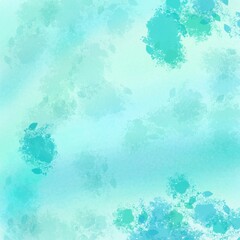 blue watercolor background design vibrant grunge paint texture with bleed, pastel shade sky blue color wallpaper
