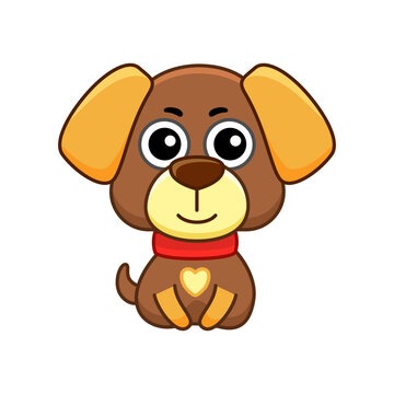 Vector pet animal. Funny little dog in a cartoon style