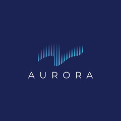 The light wave logo, inspired by the aurora light. With a modern concept. - obrazy, fototapety, plakaty