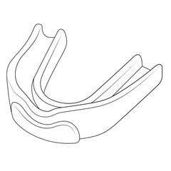 Sport mouthguard sketch vector illustration