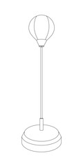 Punching bag with stand sketch vector illustration.