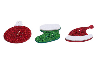 christmas decor made of felt isolated