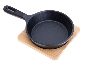 small cast iron pan isolated