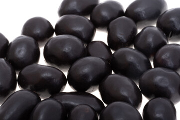 peanuts in chocolate glaze isolated