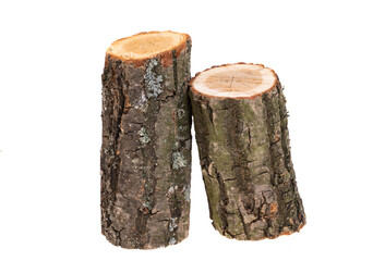chopped oak firewood isolated