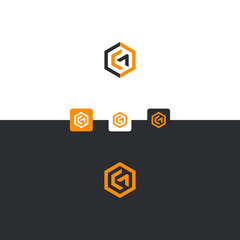 CG Letter App Logo Design Vector Illustration