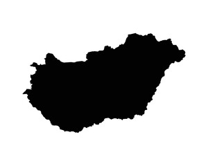 Fototapeta premium Hungary Map. Hungarian Country Map. Black and White National Nation Outline Geography Border Boundary Shape Territory Vector Illustration EPS Clipart