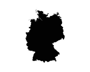 Germany Map. German Country Map. Deutschland Black and White National Nation Outline Geography Border Boundary Shape Territory Vector Illustration EPS Clipart