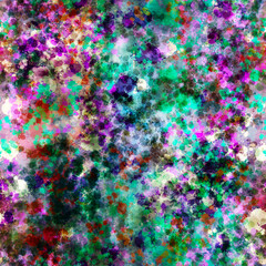 Abstract vivid colorful blur paint seamless pattern with bright spots, blots, splotches and smudges