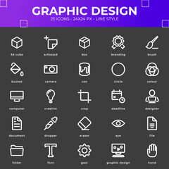 Graphic Design Icon Pack With Black Color