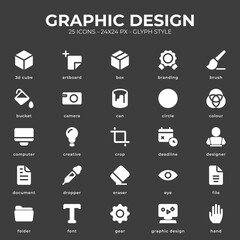 Graphic Design Icon Pack With Black Color