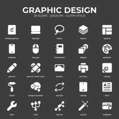 Graphic Design Icon Pack With Black Color