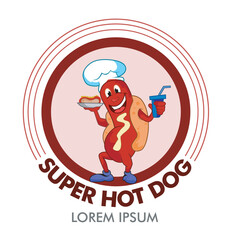 Attractive Super Hot Dog Mascot to wear Logo or Badge
