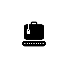 Airport Baggage claim Briefcase Suitcase Glyph solid Icon, Logo, and illustration