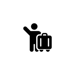 Tourist arrival airport people Glyph solid Icon, Logo, and illustration