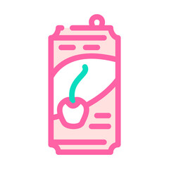 soda cherry color icon vector. soda cherry sign. isolated symbol illustration