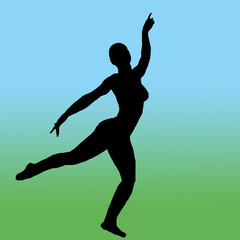 Fototapeta na wymiar silhouette femme danse logo carré