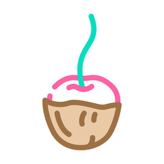 cherry in chocolate color icon vector. cherry in chocolate sign. isolated symbol illustration