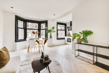 Modern living room in a luxury apartment