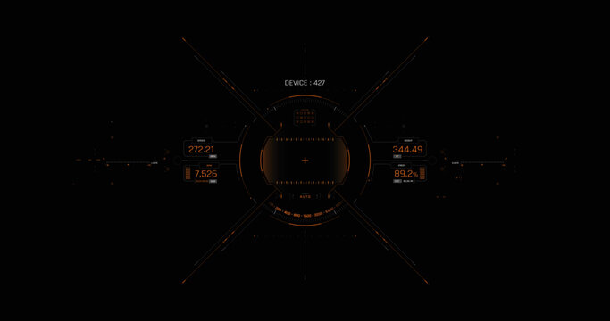 Target HUD for the game screen, Futuristic design elements, Vector HUD set