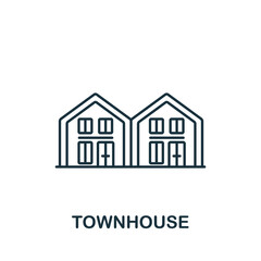 Townhouse icon. Monochrome simple icon for templates, web design and infographics