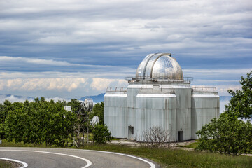 Russian astrophysical observatory high in the mountains. Telescope to observe the universe