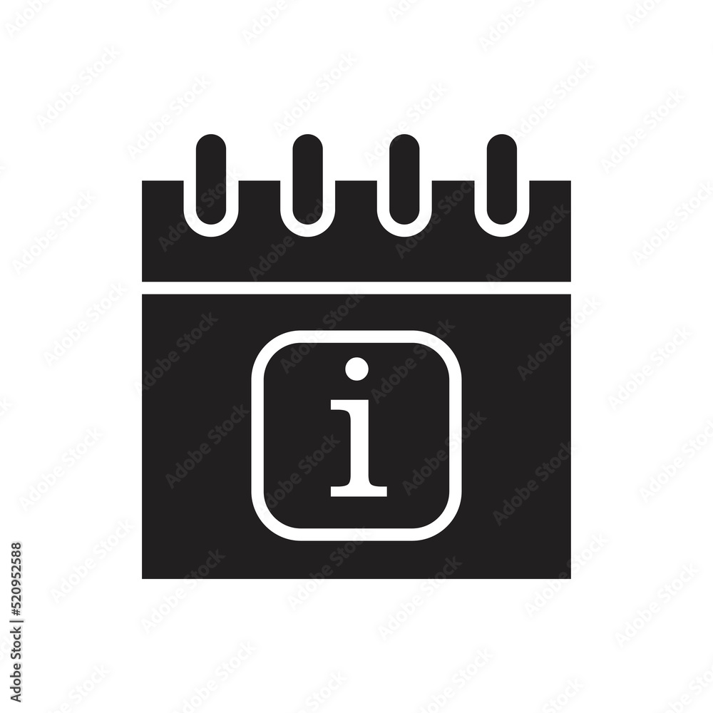 Sticker calendar info icon design. vector illustration