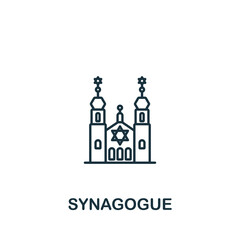 Synagogue icon. Monochrome simple icon for templates, web design and infographics