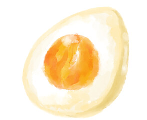 Half Boiled egg watercolor painting hand illustration healthy protien breakfast food