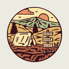 Lets go camping and chill graphic illustration vector art t-shirt design