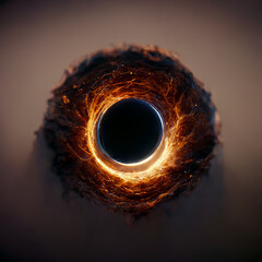 eye of the world imagery of black hole capturing light in circular eye image by space telescope