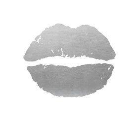Silver Human Lips - Vector