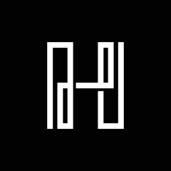 Modern letter H with overlapping line logo design