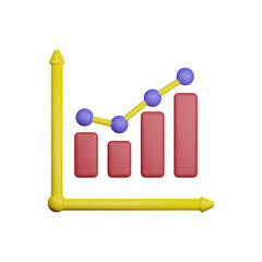 Obraz premium 3d growth graph chart analysis illustration